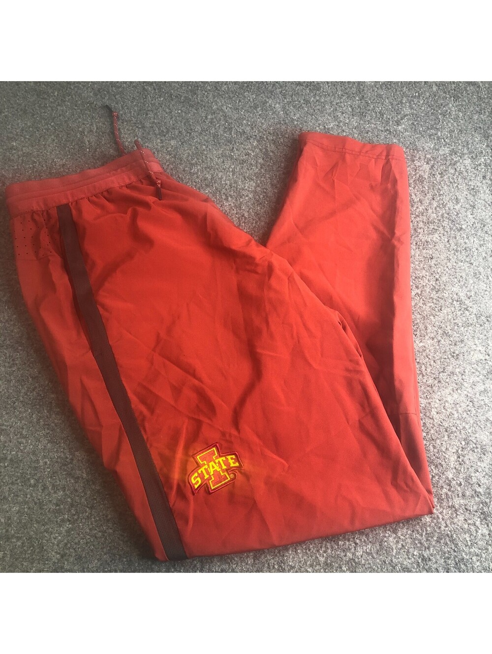 Nike Iowa State Cyclones Jogger Pants Mens Large Red Pockets Ankle Zip Gym